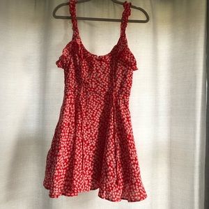 Red Flower Spring Dress